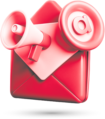 Cartoon envelope and mailing icons.